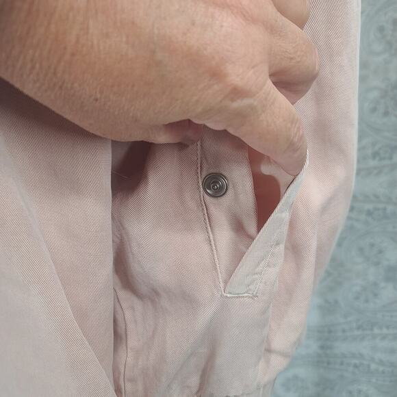 Sanctuary Linen womens pink pilot bomber jacket Sz Large Quiet Luxury Stitch Fix - Picture 6 of 12